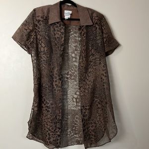Vintage Joseph Ribkoff leopard print short sleeved shacket size 14